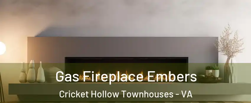 Gas Fireplace Embers Cricket Hollow Townhouses - VA