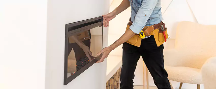 Metal Fireplace Installation in Dominion Village At Chesapeake, Virginia