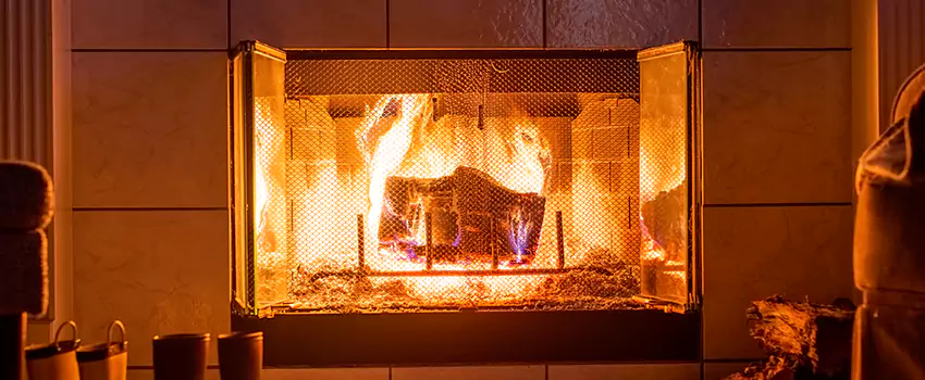 Mendota Hearth Landscape Fireplace Installation in Dominion Village At Chesapeake, Virginia