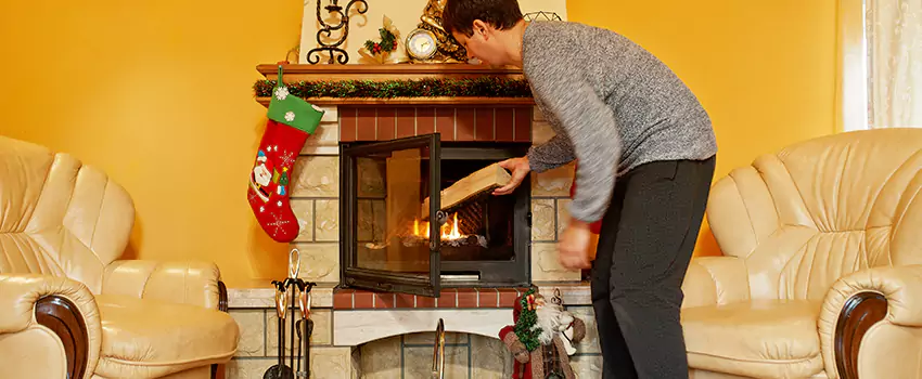 Rusted Metal Fireplace Restoration in Dominion Village At Chesapeake, Virginia